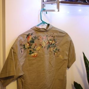 Short Sleeve Embroidered Button Down